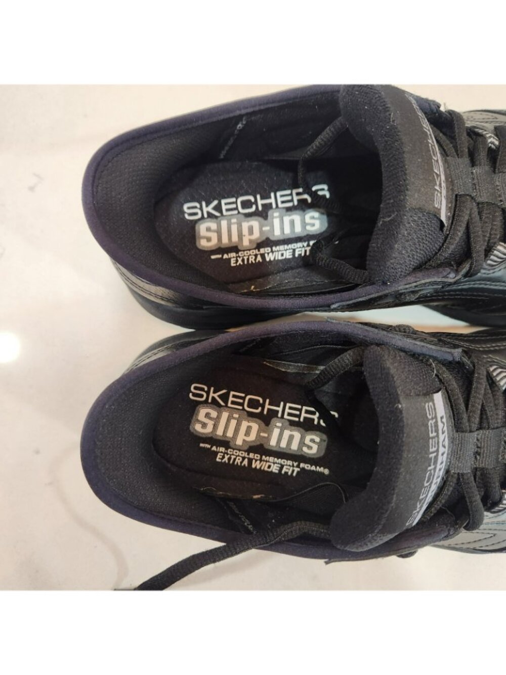 Skechers Men's Durham Hands Free Slip-in Sneakers Black 9.5 Extra Wide Fit - Picture 7 of 8